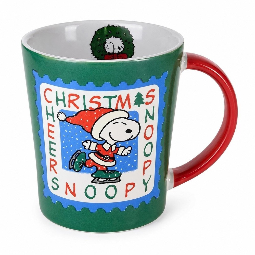 Peanuts Snoopy Christmas Hulers‎ Ceramic Coffee Mug 2011 Gibson Holiday Cup